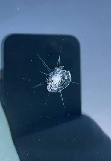 Combination break chip on windshield glass