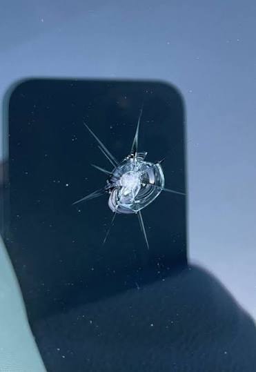 Combination break chip on windshield glass